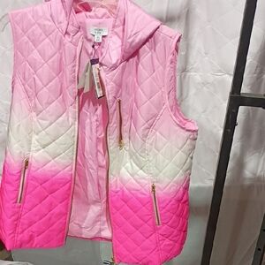 Cyrus Pink and White Quilted Vest